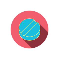 Tablet icon. Medicine drug sign.