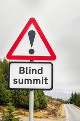 European Warning Road Sign 