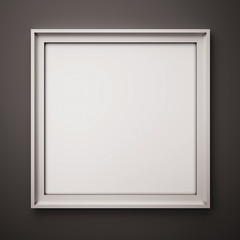 Fototapeta premium white picture frame on the black wall