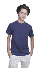 Fototapeta premium Close up portrait of young smiling cute teenager