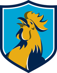 Chicken Rooster Crowing Crest Retro © Redwater Vectors
