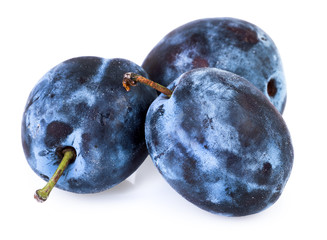 Plums isolated on white