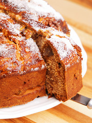 Homemade cake with dried fruits