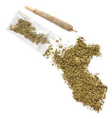 Weed in the shape of Peru and a joint.(series)