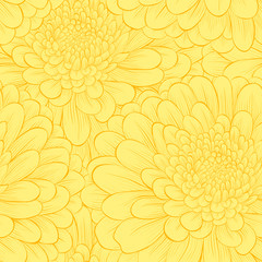 Beautiful seamless pattern with hand-drawn flowers.