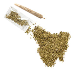 Weed in the shape of Tasmania and a joint.(series)
