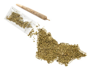 Weed in the shape of Victoria and a joint.(series)