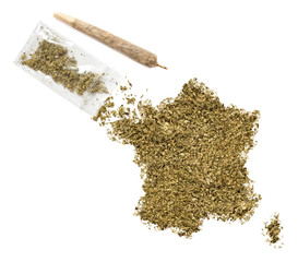 Weed in the shape of France and a joint.(series)