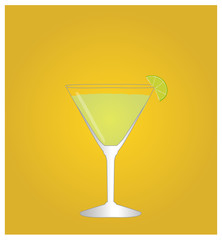 Minimalist Drinks List with Daiquiri Golden Background EPS10
