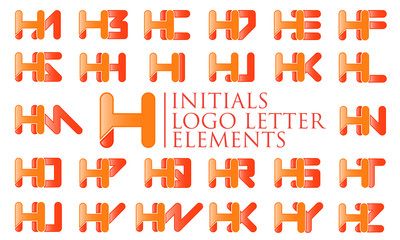H initials logo letter set, vector design template elements for your application or corporate identity