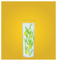 Minimalist Drinks List with Mojito Golden Background EPS10