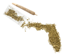 Weed in the shape of Florida and a joint.(series)