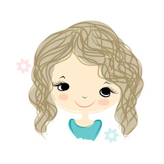 Cute girl smiling, sketch for your design