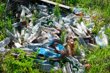 Bottles in a landfill