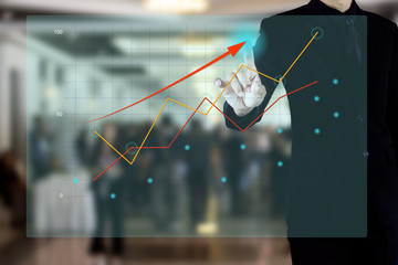 businessman present graph of business
