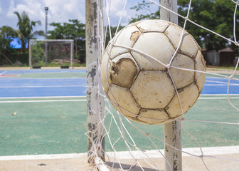 soccer ball in goal