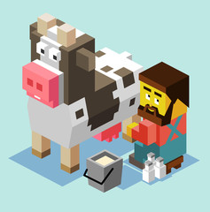 Fototapeta premium Milking a cow