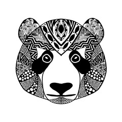 Zentangle stylized panda. Sketch for tattoo or t-shirt.
