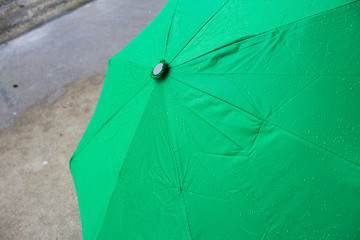 Raindrops on an umbrella