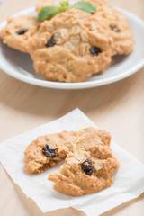 Oatmeal and raisin cookies.