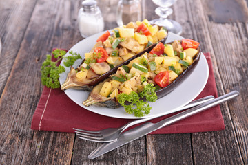 baked eggplant with vegetables