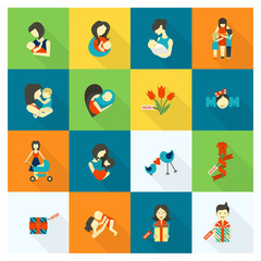Fototapeta premium Happy Mothers Day Icons