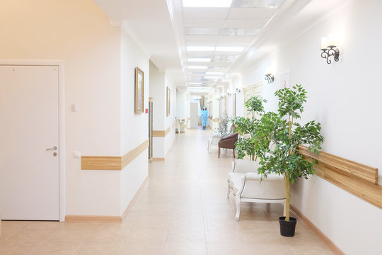 Interior of a hospital corridor