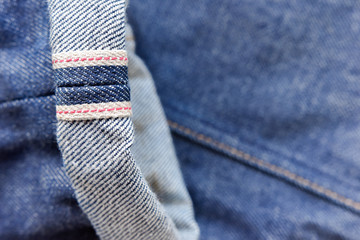 Raw denim jeans red selvedge texture, japan raw denim jeans.
