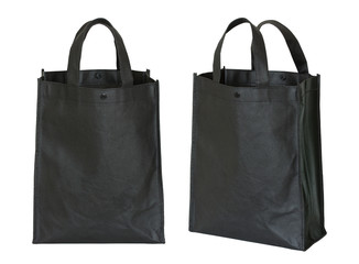 black shopping bag isolated on white