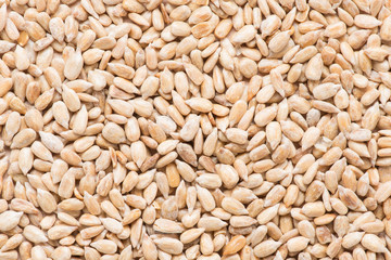 Sunflower seeds background, Top view.