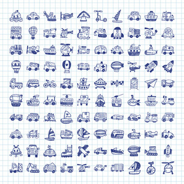 Doodle Transport Icons