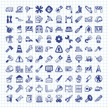 doodle construction icons
