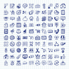 doodle shopping icons
