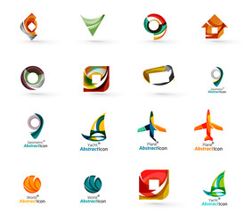 Set of abstract travel logo icons. Business, app or internet web