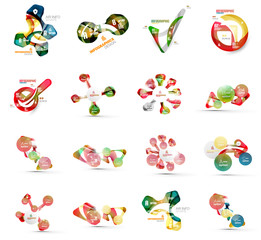 Obraz premium Set of abstract geometric paper infographic banner templates