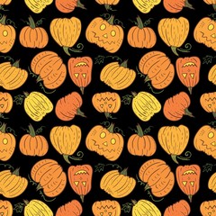 Black Halloween Pumpkin Pattern