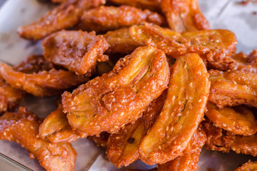 Fried banana ,Thai snack.