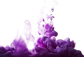 Abstract splash of purple paint