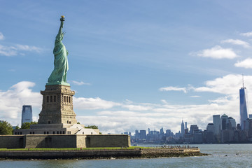 Fototapeta na wymiar Statue of Liberty and the New York City Skyline