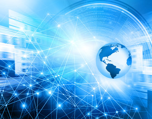 Best Internet Concept of global business from concepts series. Technology background.Electronics, bright lines and rays, symbols of the Internet, radio, television, mobile and satellite communications