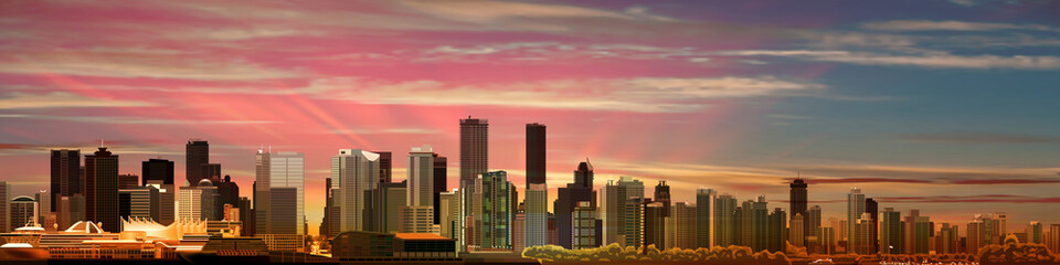 Fototapeta premium abstract background with panorama of vancouver
