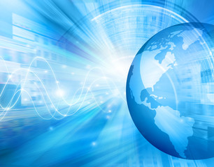Best Internet Concept of global business from concepts series. Technology background.Electronics, bright lines and rays, symbols of the Internet, radio, television, mobile and satellite communications