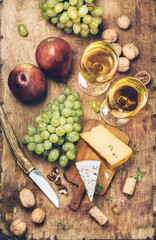 white wine and cheese