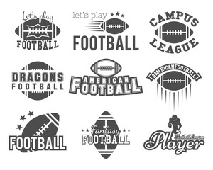 College rugby and american football team, college badges, logos
