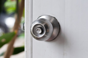 Door knob on old door.
