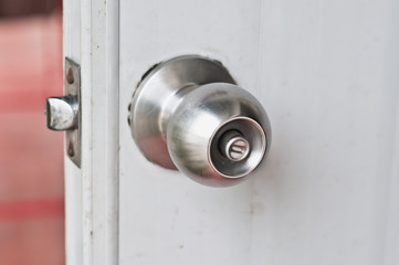 Door knob on old door.