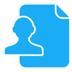 Icono documento simbolo usuario azul