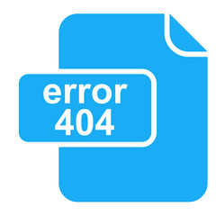 Icono documento texto error 404 azul