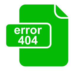 Icono documento texto error 404 verde