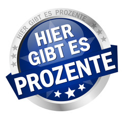 Button with banner Hier gibt es Prozente